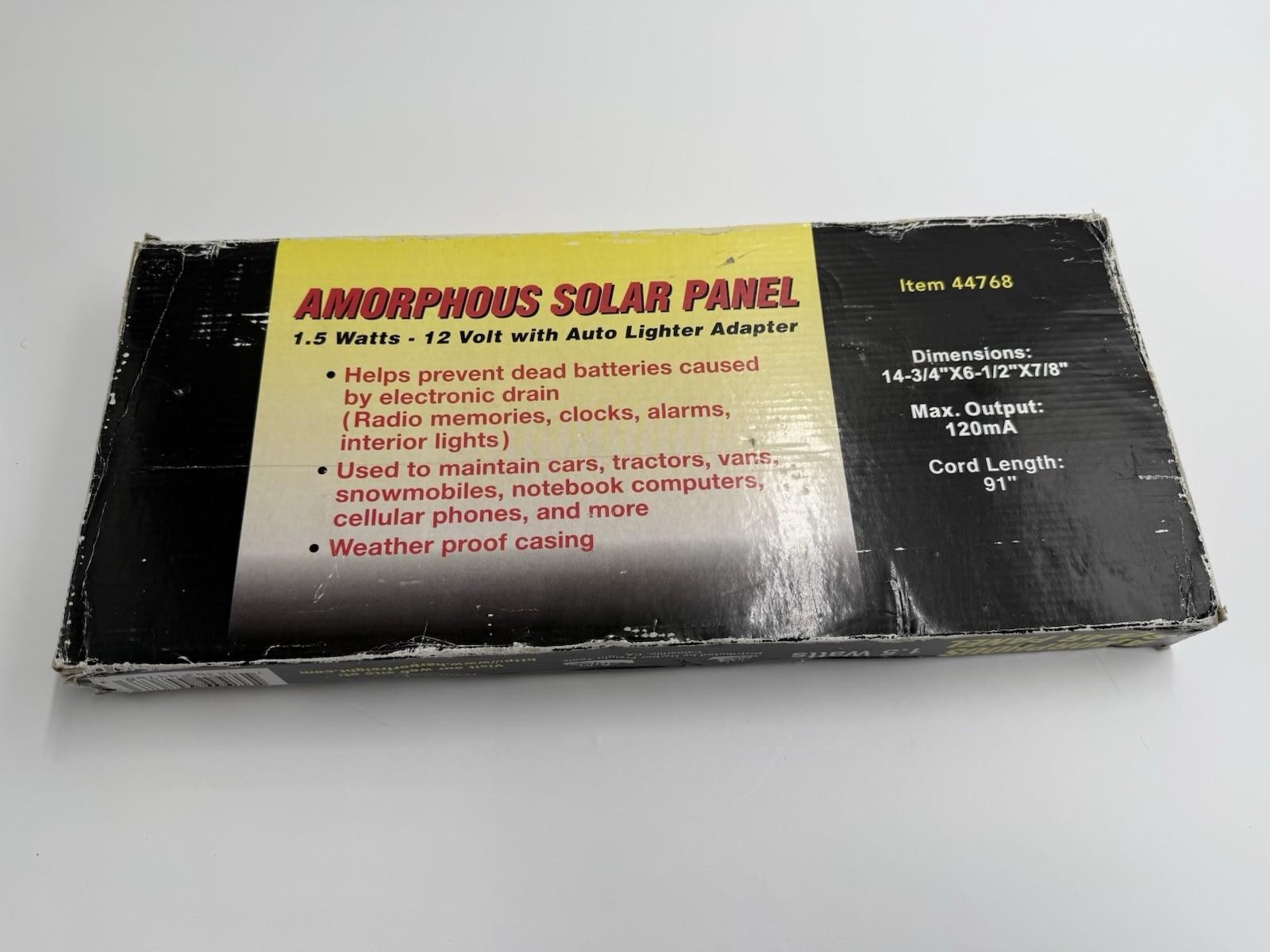 Amorphous Solar Panel 12 Volt Auto Light Adapter 1.5 Watts gallery