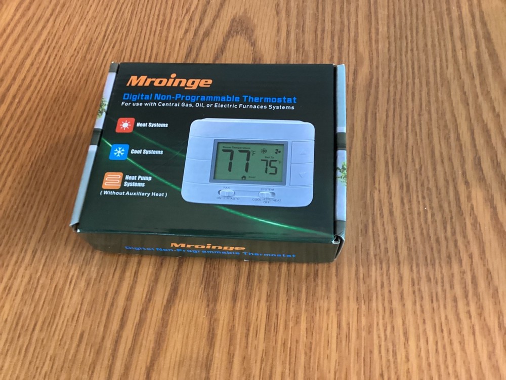Mroinge No 701 Digital Non-Programmable Thermostat Heat/Cool/Off NEW