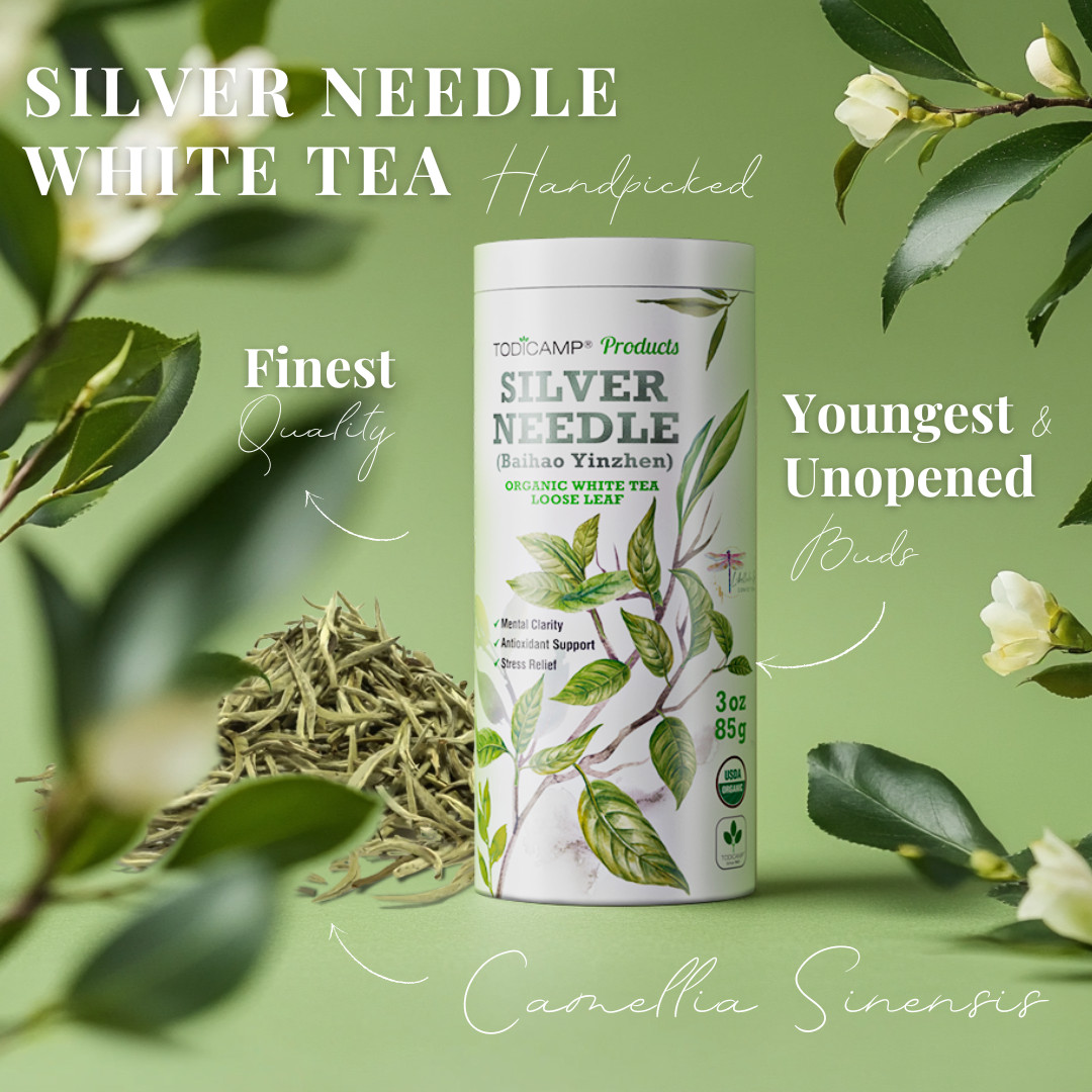 TODICAMP White Tea Organic Silver Needle Tea - 3 Oz gallery