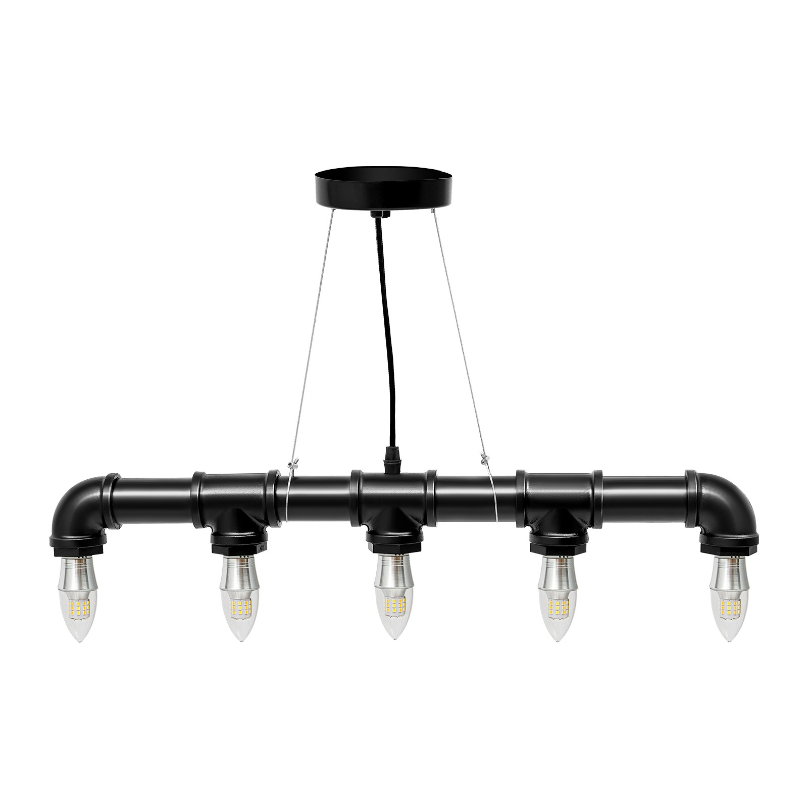 65cm Retro Industrial Pendant Light Water Pipe Shaped Lighting Fixture 110V gallery