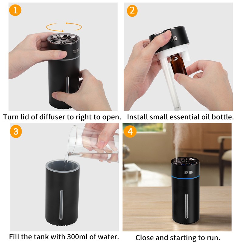 Aroma Humidifier Essential Oil Diffuser Ultrasonic Air LED Aromatherapy Car Home gallery