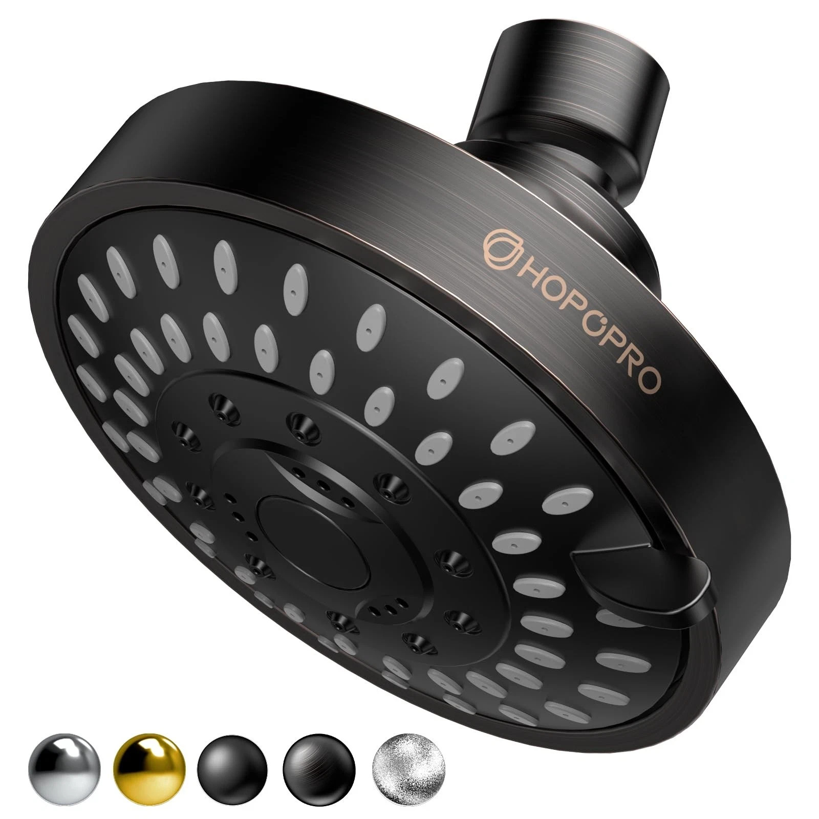 Hopopro 5-Mode High Pressure Shower Head 21651 High Flow 80 PSI Black Bronze gallery