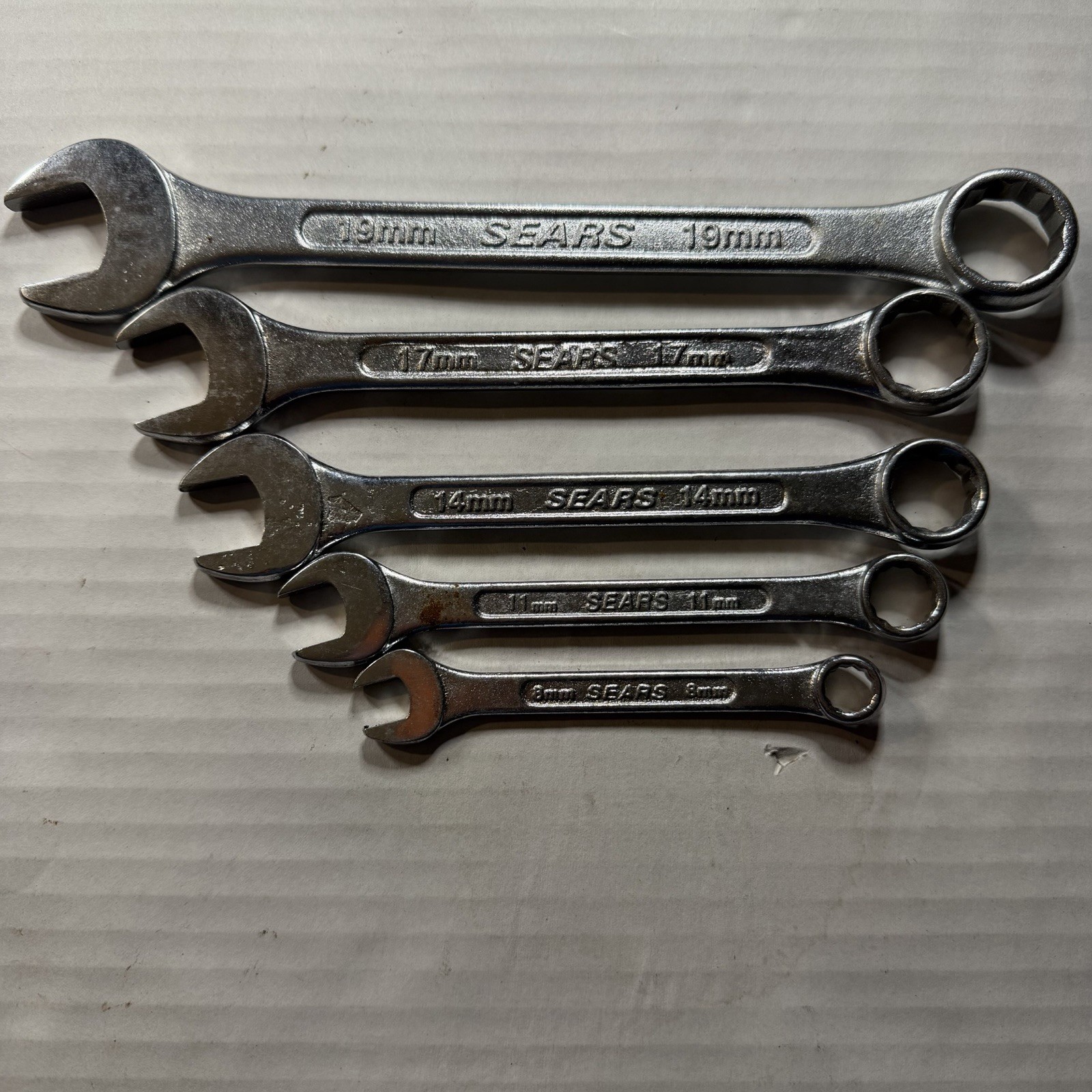 Sears Metric Combination Wrench Set 5pcs 8mm–19mm Taiwan Made Garage Tools gallery