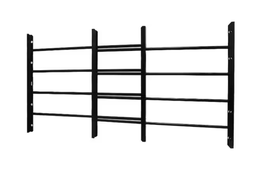 4-Bar Adjustable 22-3/4 In. to 38-1/2 In. Horizontal Fixed Black Window Security gallery