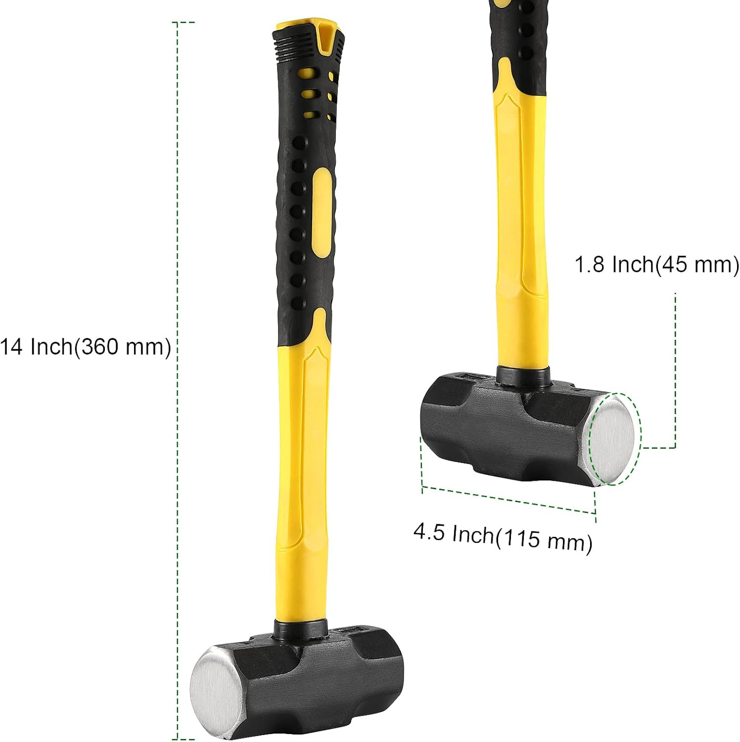2 Packs 3 Lbs Sledge Hammer, 14 Inch Heavy Duty Drilling Hammer, Carbon Steel Cr gallery