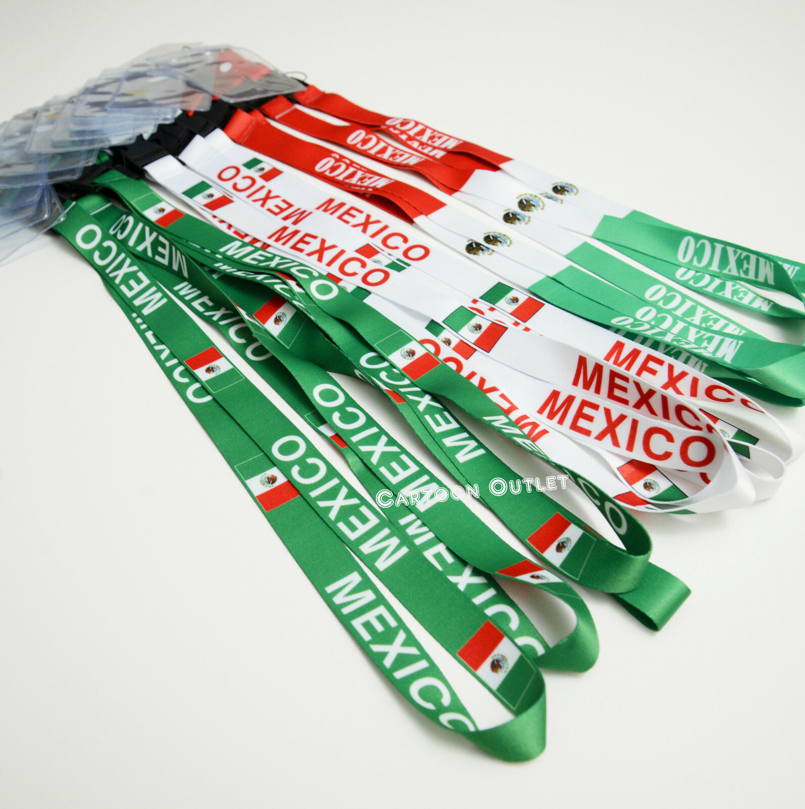 12 Mexico Flag Lanyard Keychain ID Holder Neck Strap Lanyards Favors Lot New gallery