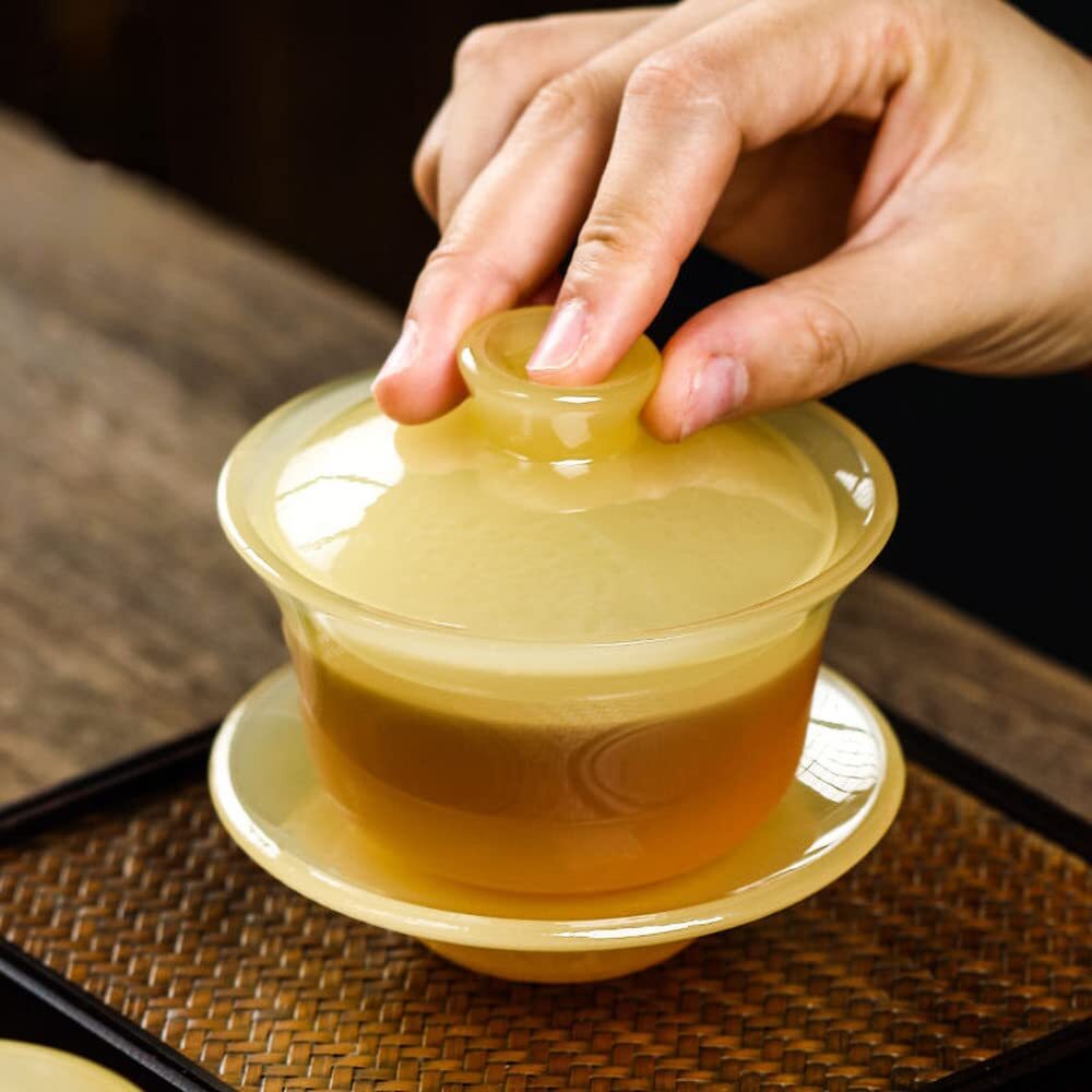 150ml Chinese Dehua Jade Porcelain Tea Cup Master Cup Kung Fu Tea Set Gaiwan gallery