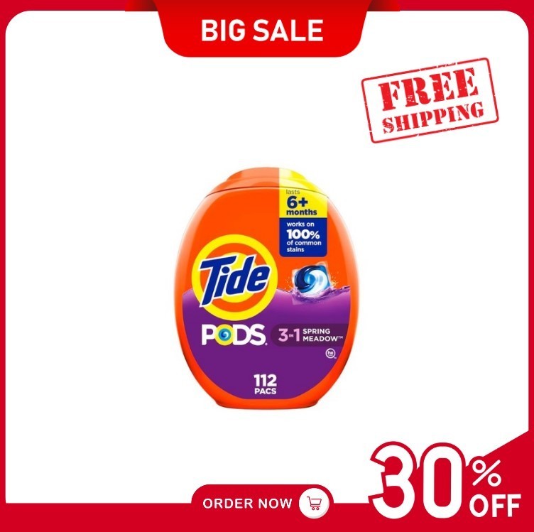Tide Pods Spring Meadow HE Laundry Detergent 112 Loads 112 -Count gallery