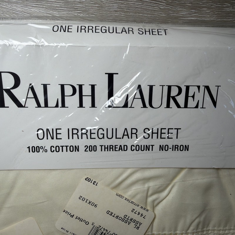Ralph Lauren Queen Flat Irregular Sheet 100% Cotton 200 TC No Iron USA Made gallery