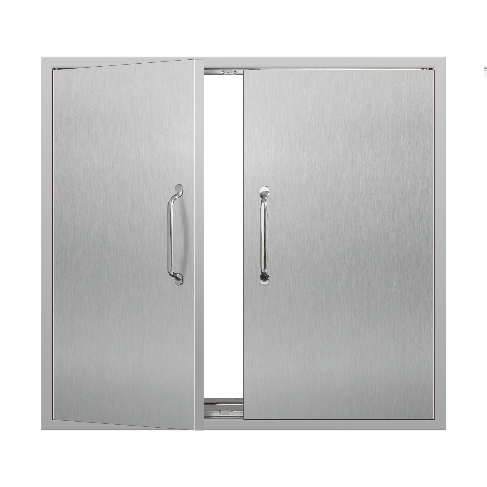 Outdoor Kitchen Doors Stainless Flush Mount Double Access Door with Handle gallery