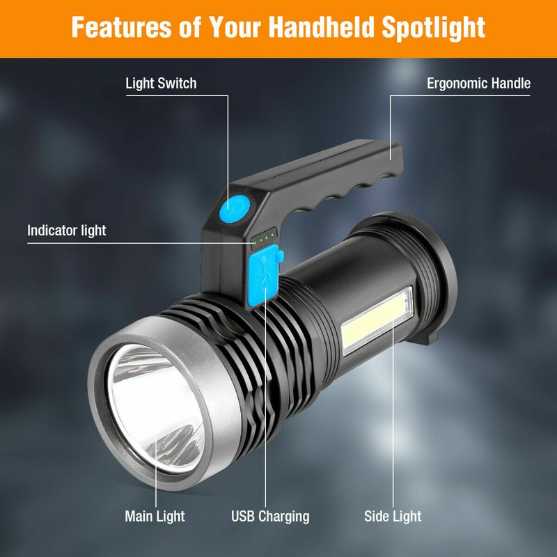 Rechargeable Searchlight Portable Super Bright Handheld Spotlight Flashlight gallery
