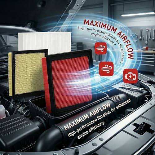 White Cabin Filter & Engine Air Filter Kit for Dodge Charger 2023 2022 2021 gallery
