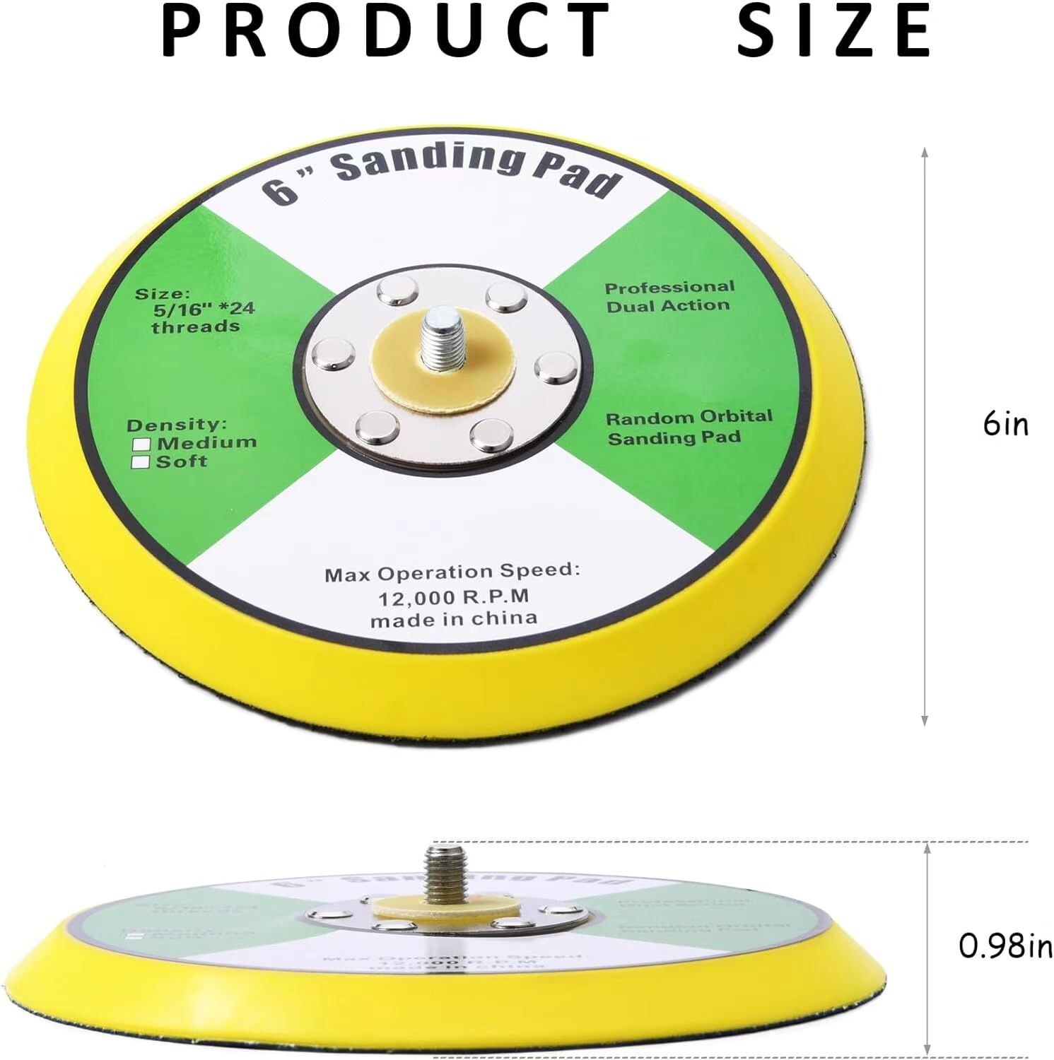 6" PSA DA Sander Backing Plate Pad, Flexible, Dual-Action Random Orbital Sanding gallery