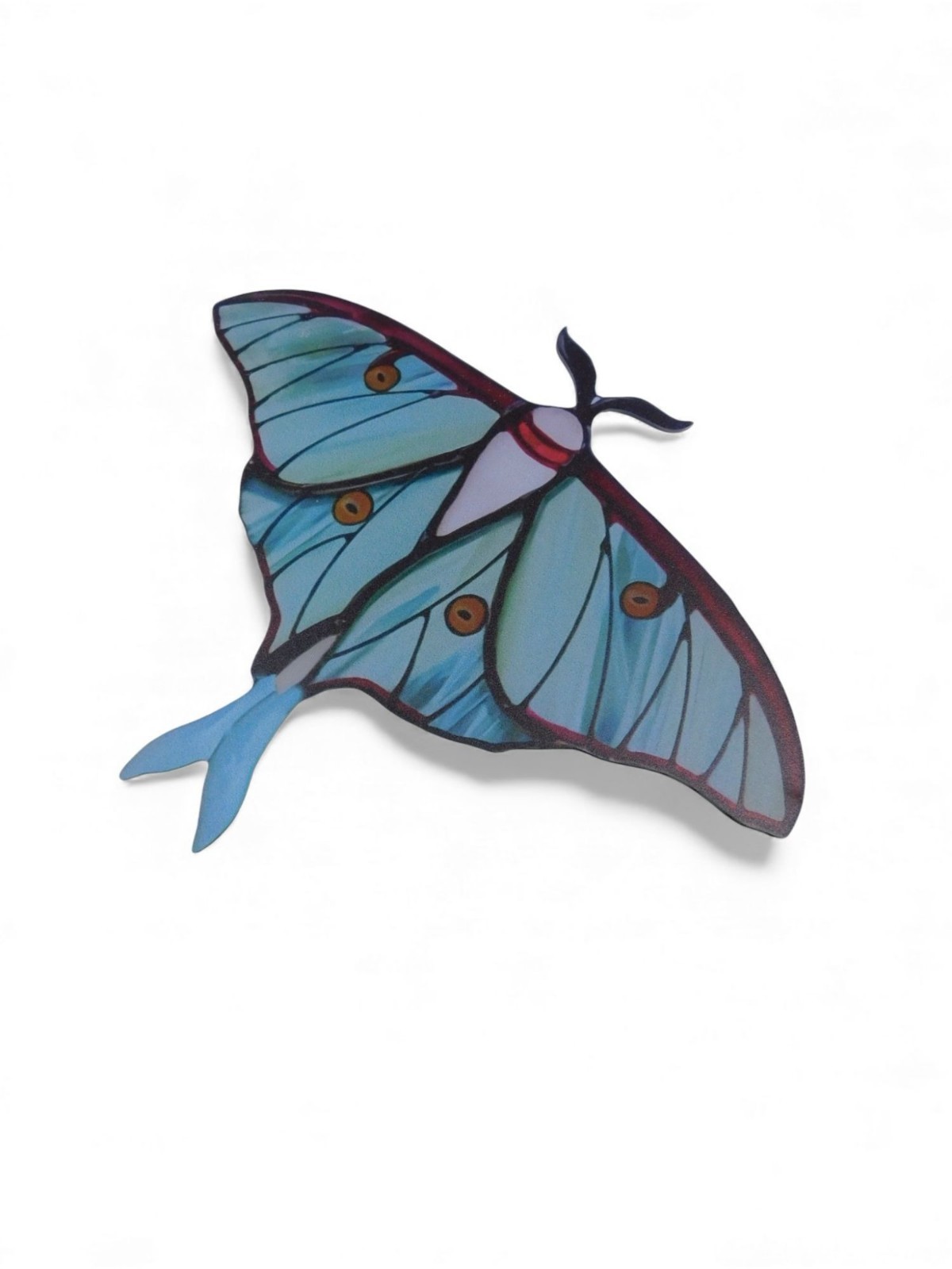 Luna Moth Acrylic Light Catcher 5.9" Nature-Inspired Home Decor Green & Blue Sta gallery