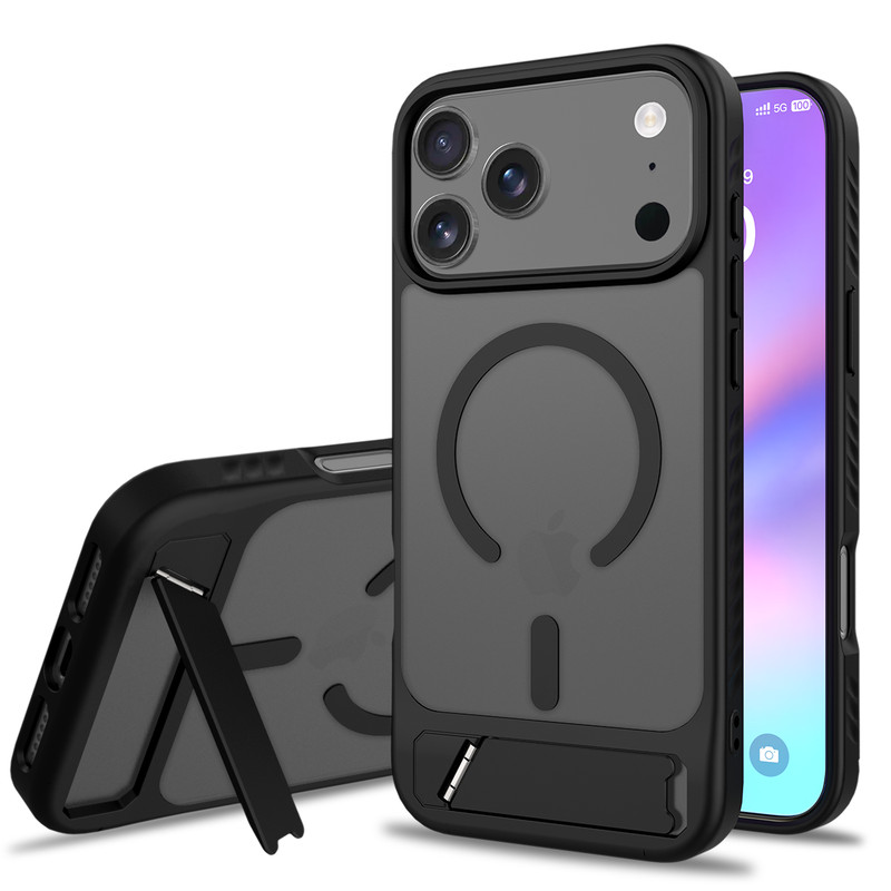 For iPhone 17 16 Pro Max 15 14 13 12 MagSafe Magnetic Shockproof Kickstand Case