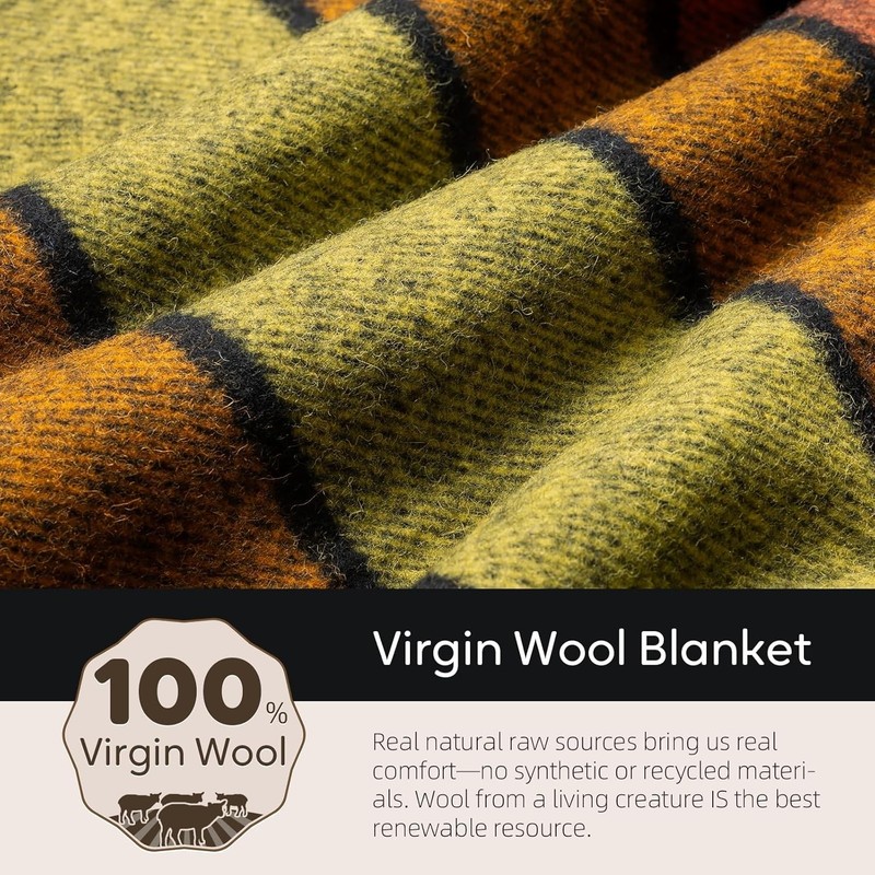 Extra Large - REVERSIBLE 100% Wool Blanket Andean Pattern 86x62 in with straps gallery