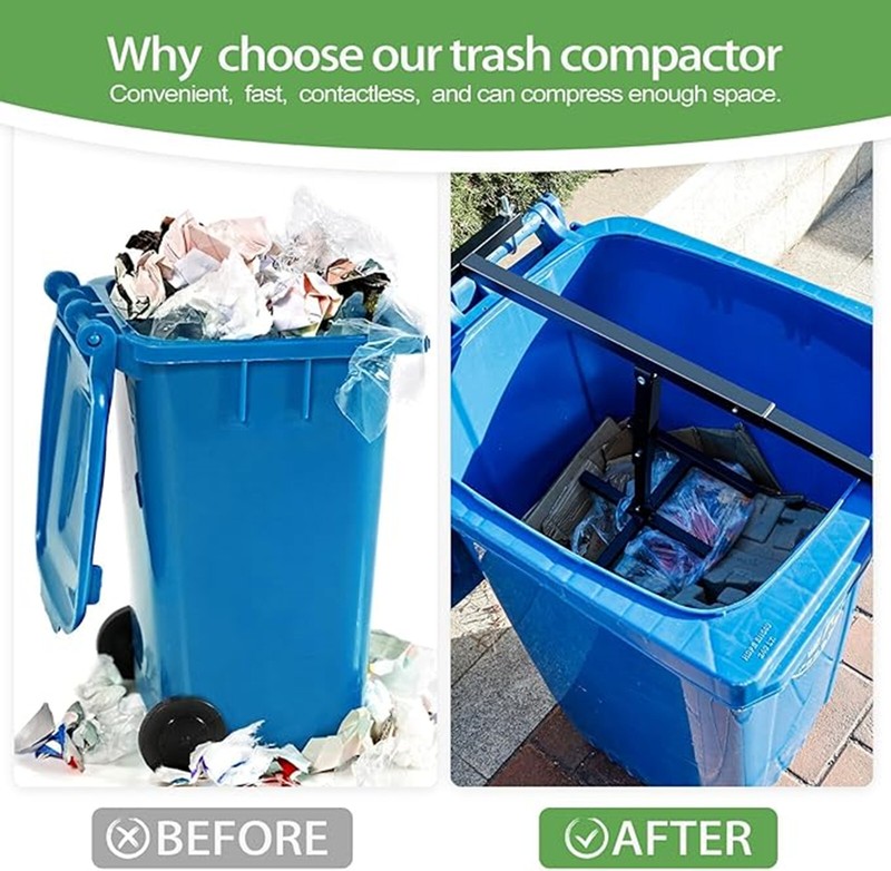 Manual Trash Compactor w/ Adjustable Handle 170 Gallon Steel Trash Bin Comactor gallery