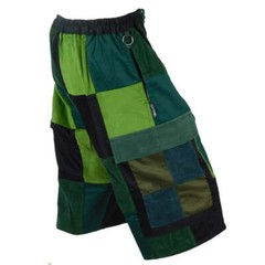 Classic Corduroy Cargo Patchwork Shorts – Green