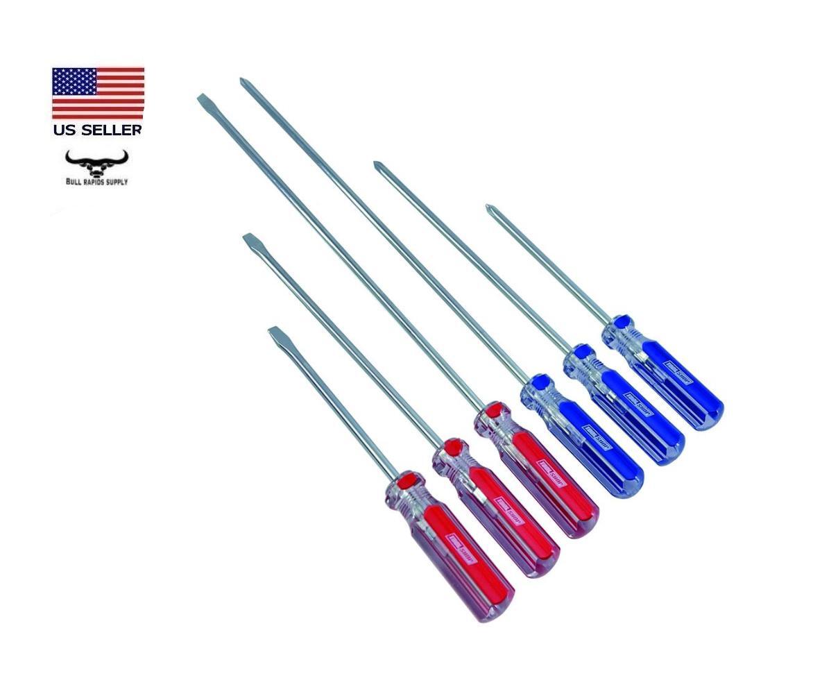 3", 5", & 8" Slotted & Phillips 6 Piece Screwdriver Set Carbon Steel PVC Handles gallery