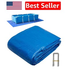 24x12ft Rectangular Waterproof Pool Liner Pad – Durable Outdoor Tarp with Stakes