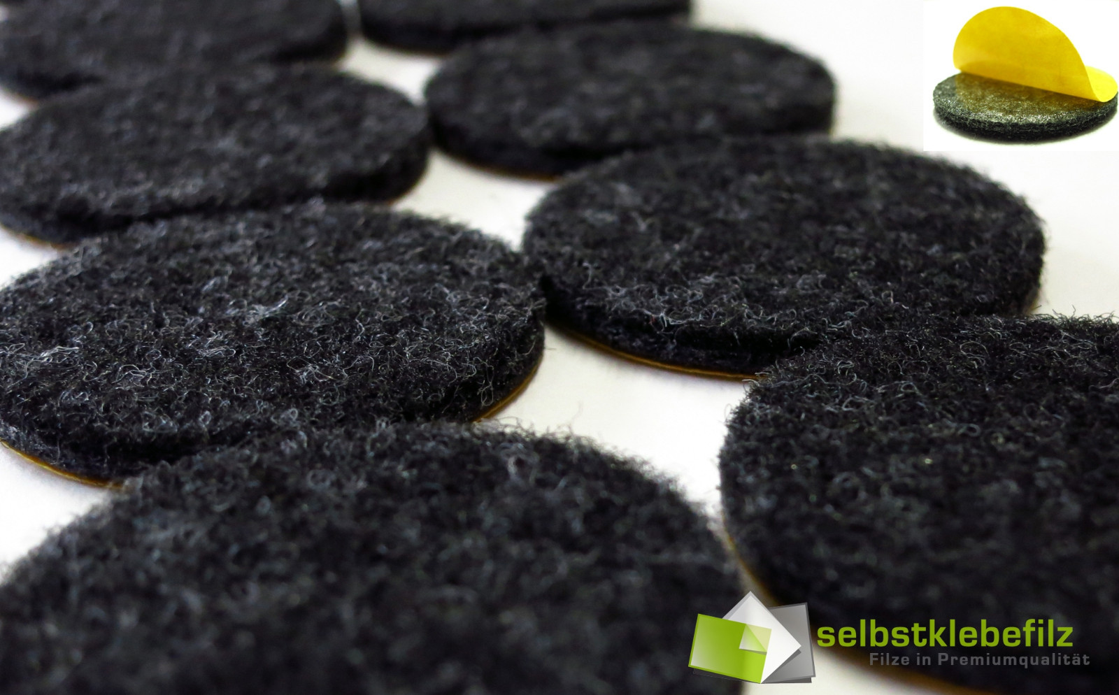 Felt glides round Ø 44 mm anthracite grey from 4pcs. | Strong Self Adhesive 3.5mm Thick gallery