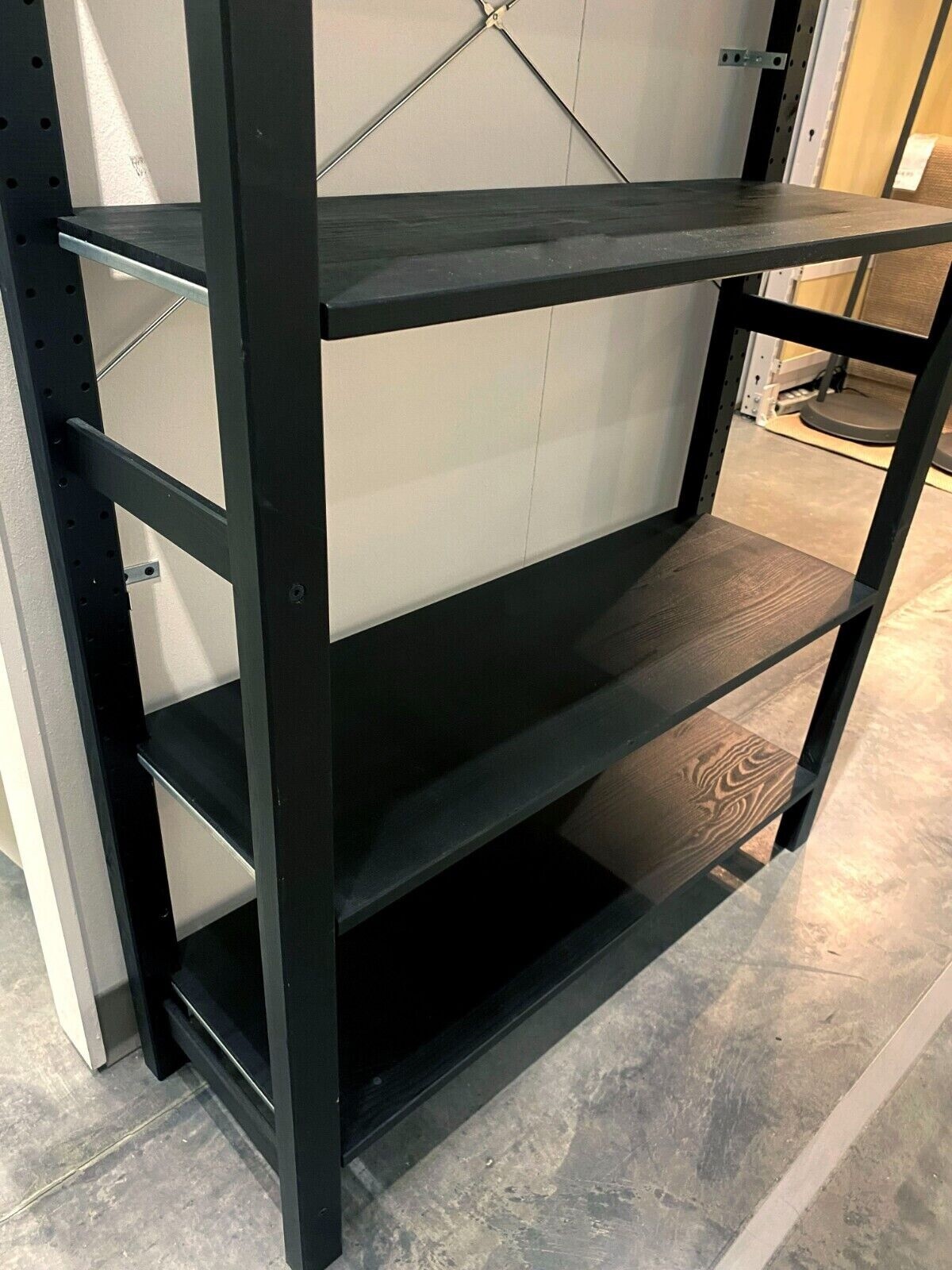 SET OF 5 - Ikea IVAR Storage system pine, black shelf 33x12 " 504.705.12 - NEW gallery