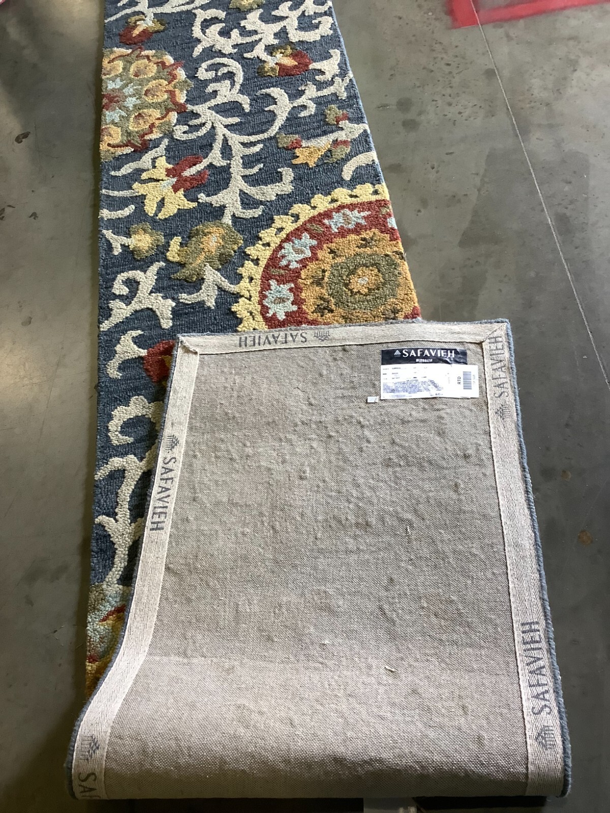 NAVY / MULTI 2'-3" x 16'-0" Back Stain Rug, Reduced Price 1172675228 BLM401N-216 gallery