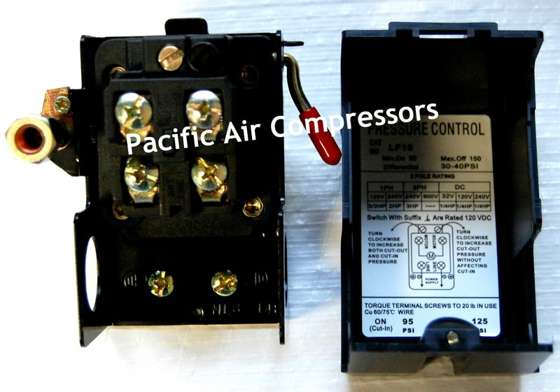 FURNAS REPLACEMENT AIR COMPRESSOR PRESSURE SWITCH. FOUR PORT. 95-125 PSI gallery