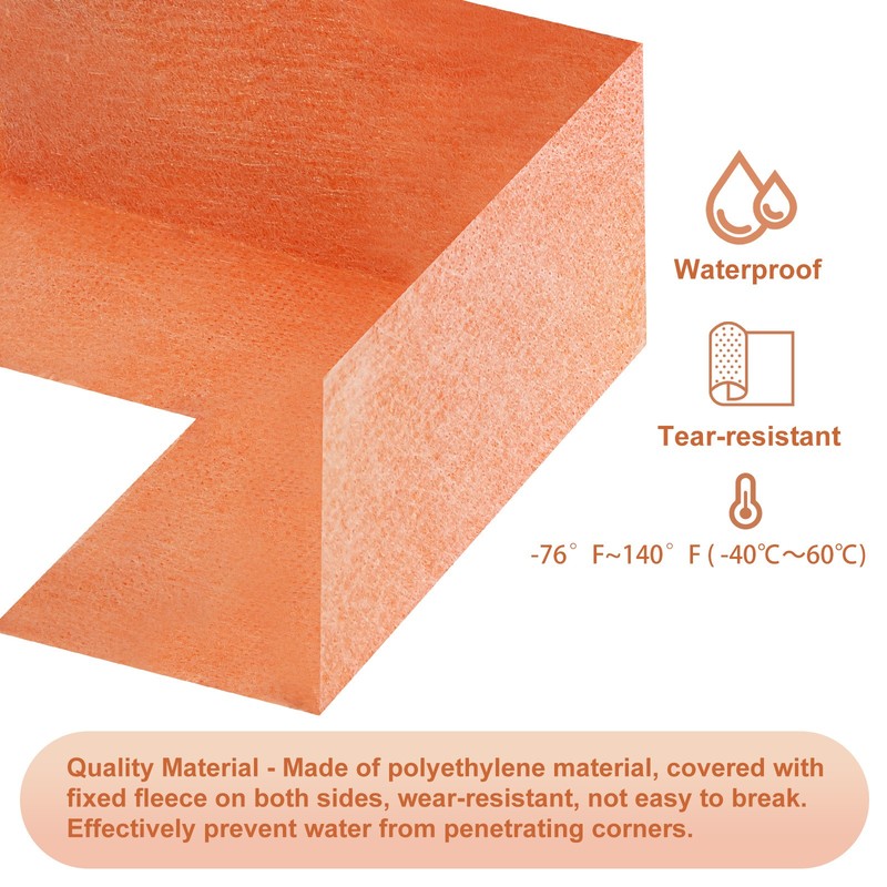 8pcs Inside Waterproofing Corner Shower Polyethylene Seamless Orange (Inside) gallery