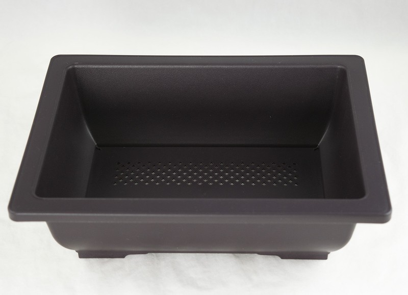 Rectangular Plastic Bonsai Training Pot + Tray Set 10"x 7.5"x 3" - Dark Brown gallery
