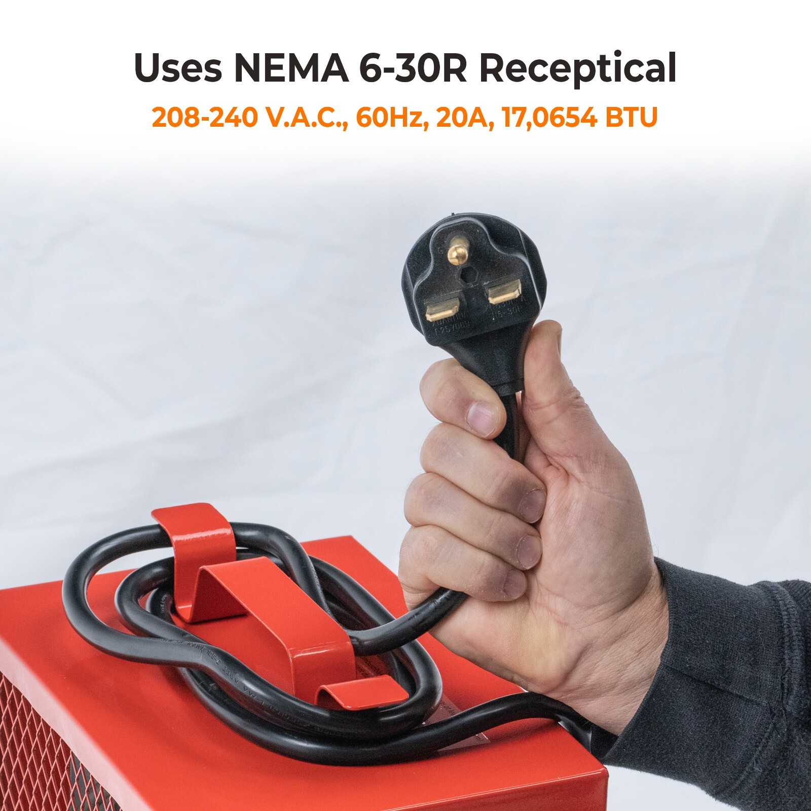 Comfort Zone Portable Industrial Fan-Forced Space Heater, NEMA 6-30, 240v/30amps gallery