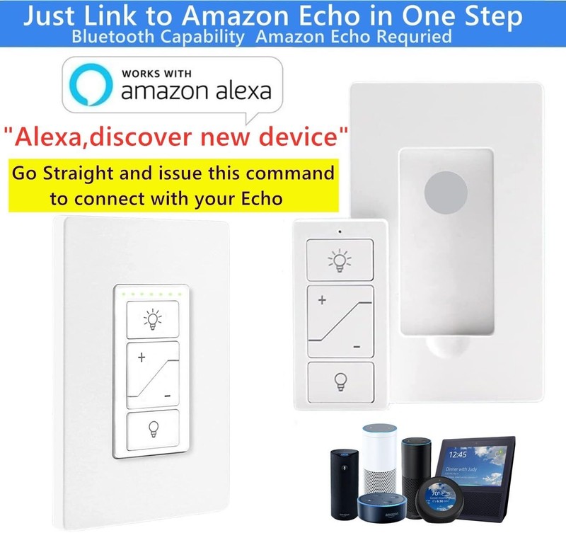 Smart Dimmer Switch with Remote Wireless 3-Way/4-Way Remote Work with Alexa gallery