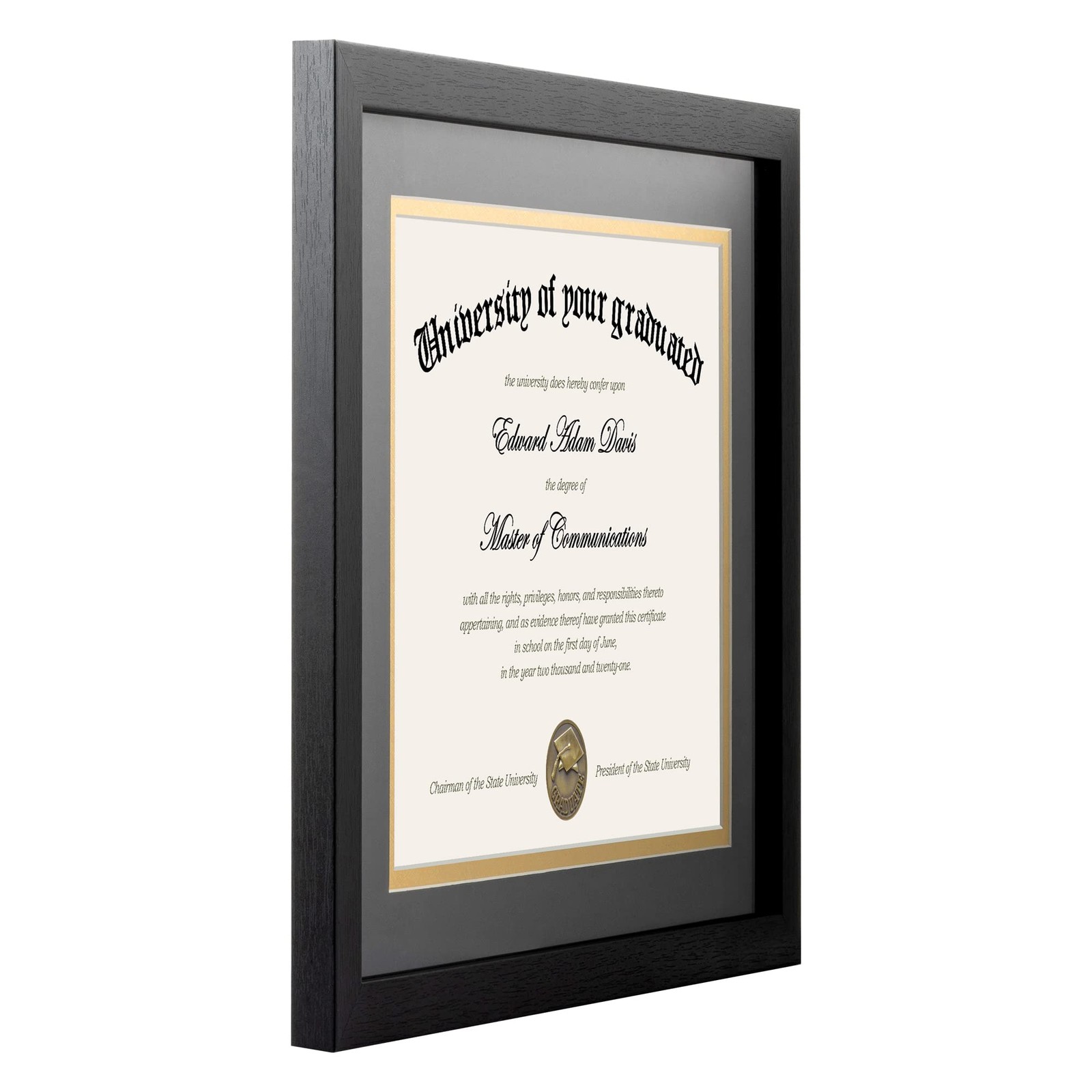 11X14 Diploma Frame Certificate Degree Document Frame with High Definition Glass gallery