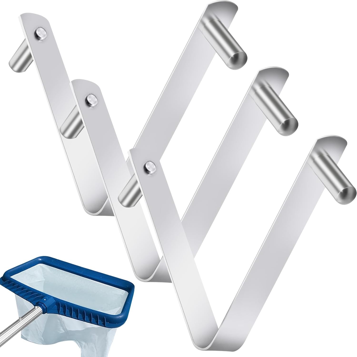 3Pcs Pool Brush Clip V-Shaped Clip, Pole Clips Hooks for Poles,... gallery
