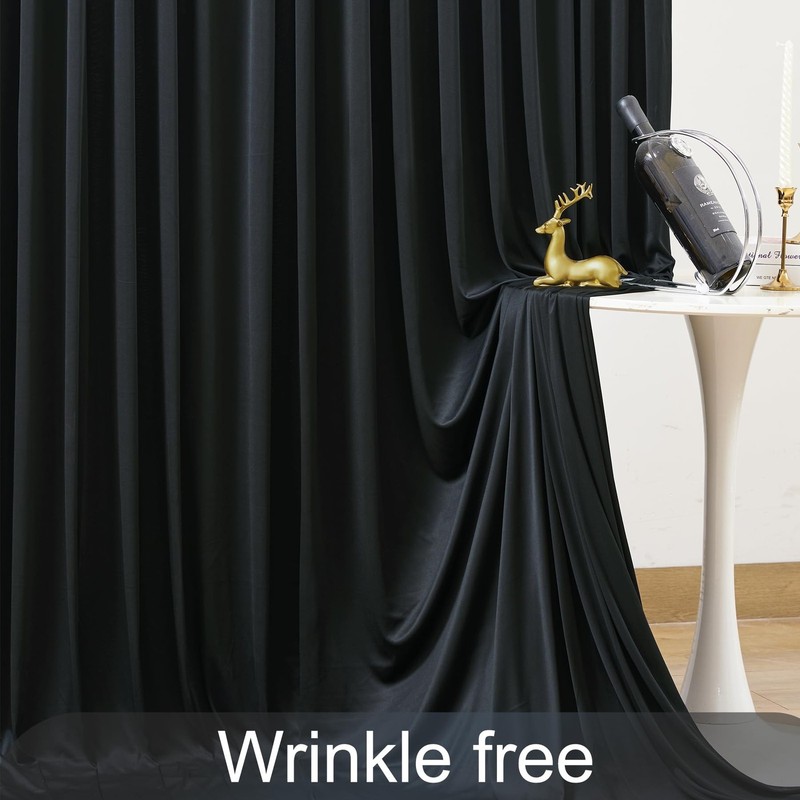 20ft x 12ft Black Backdrop Curtains Panels for Parties Birthday Party Wrinkle... gallery