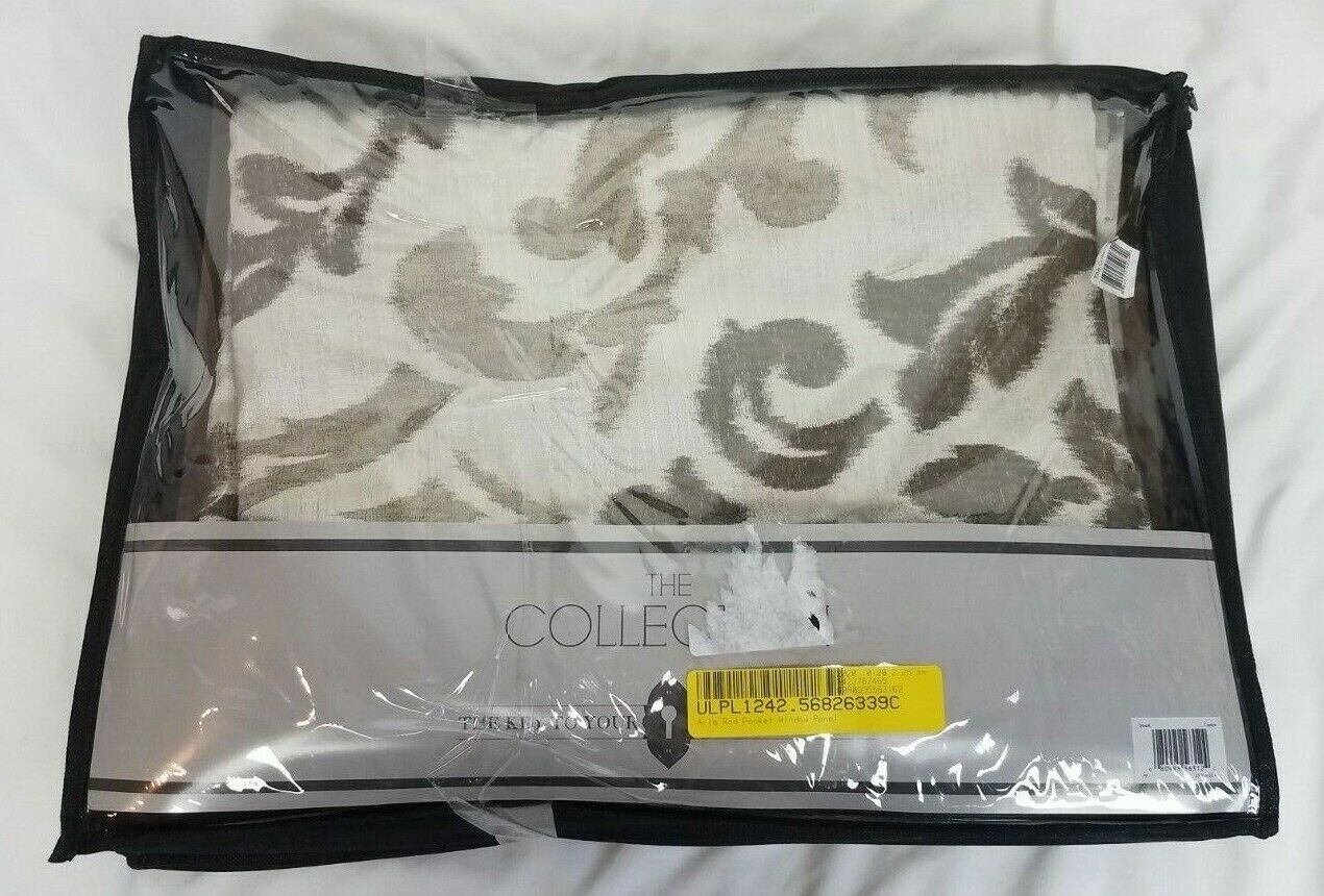Trivoli Window Collection 25"x63" Grommet Elegant Damask Cream Panels(2) gallery