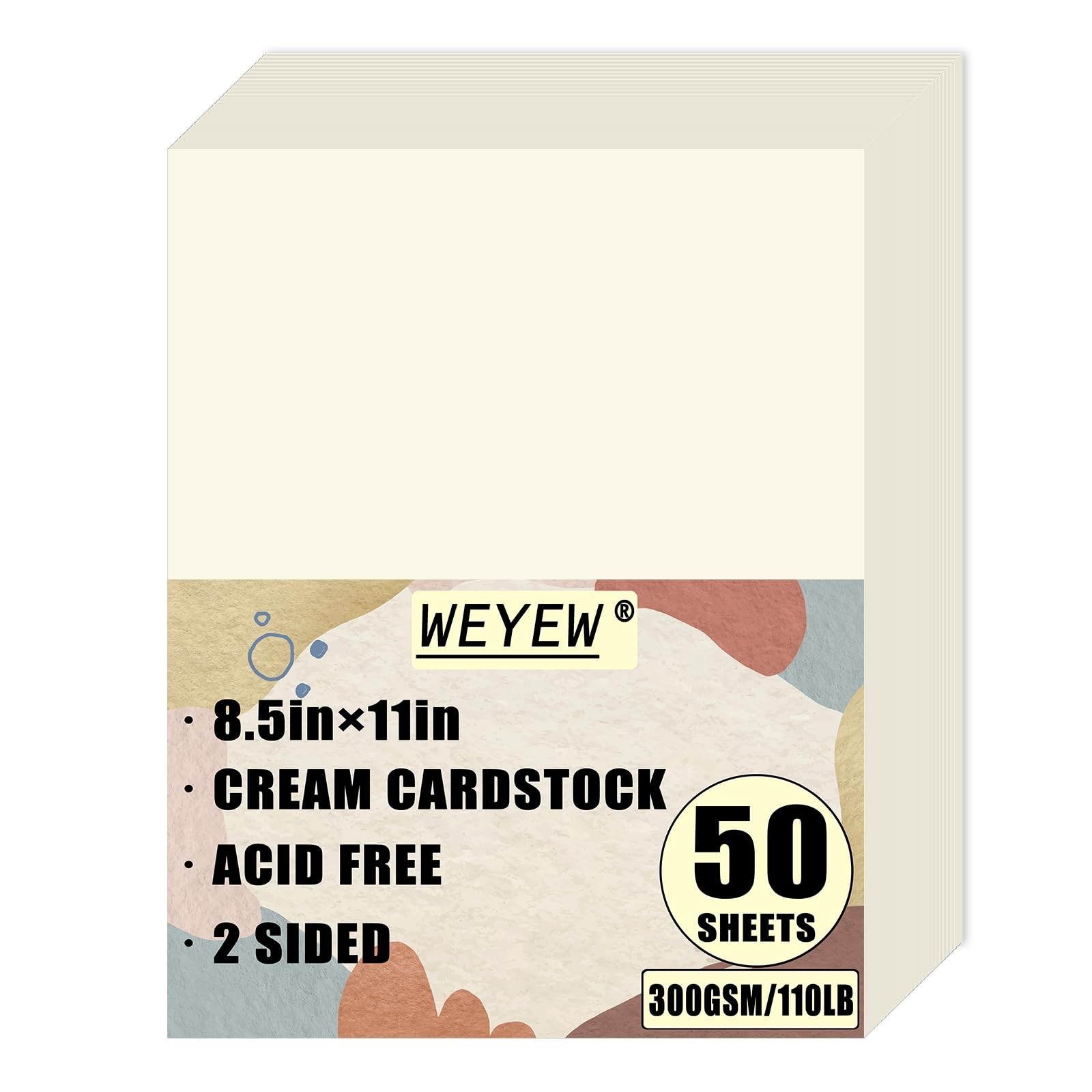 50 Sheets 110lb Cream Cardstock, 8.5" x 11", Heavyweight Off-White Paper Gree... gallery