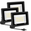 3 Pack 80W LED Warm White Floodlight, 3000K Outside Flood Light with Plug, Ul... gallery