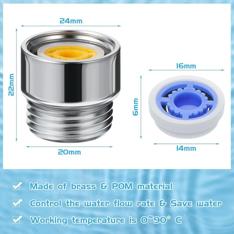 1 Set Shower Flow Reducer Limiter Set 1/2 Inch Flow Restrictor Control Valve ... gallery