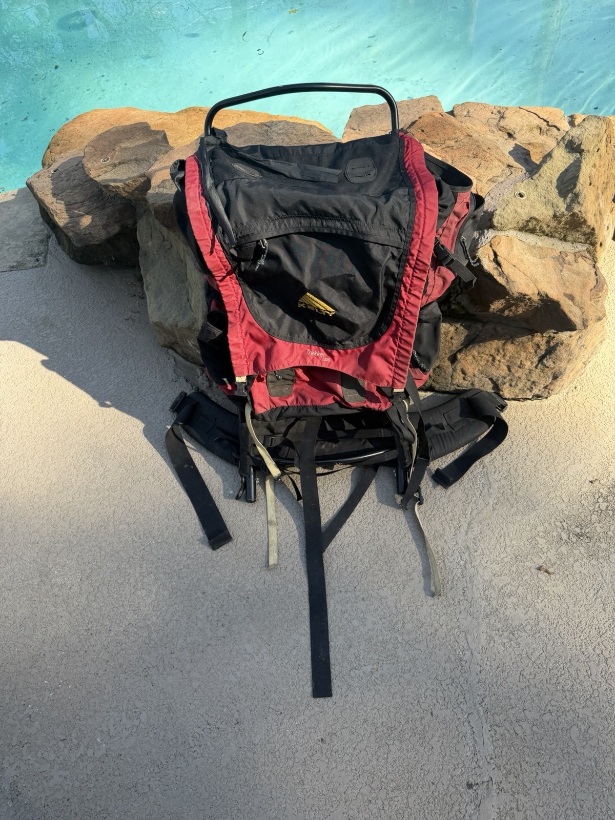 Kelty Trekker 4300 External Frame Hiking Backpack Red Black