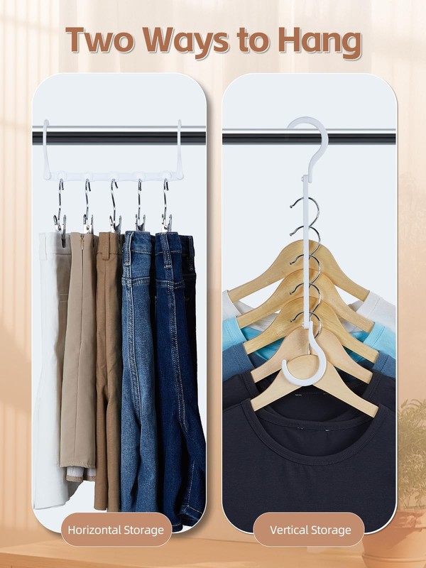 HOUSE DAY White Magic Space Saving Hangers, Premium Smart Hanger Hooks, Sturdy gallery