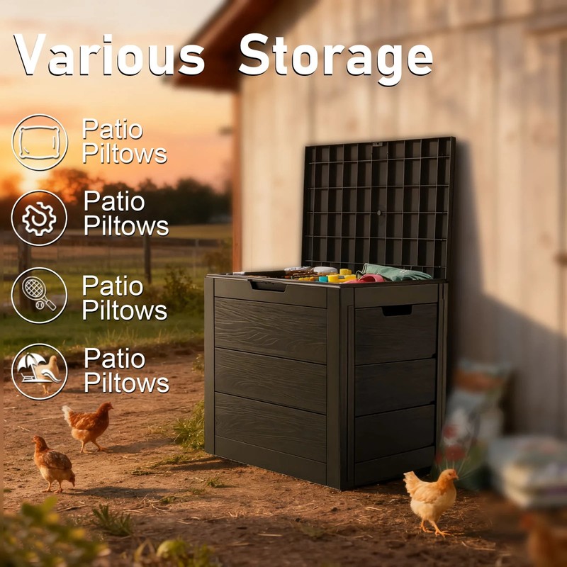 Outdoor Storage Deck Box Large Chest Bin Patio Garden 75-Gal Container gallery