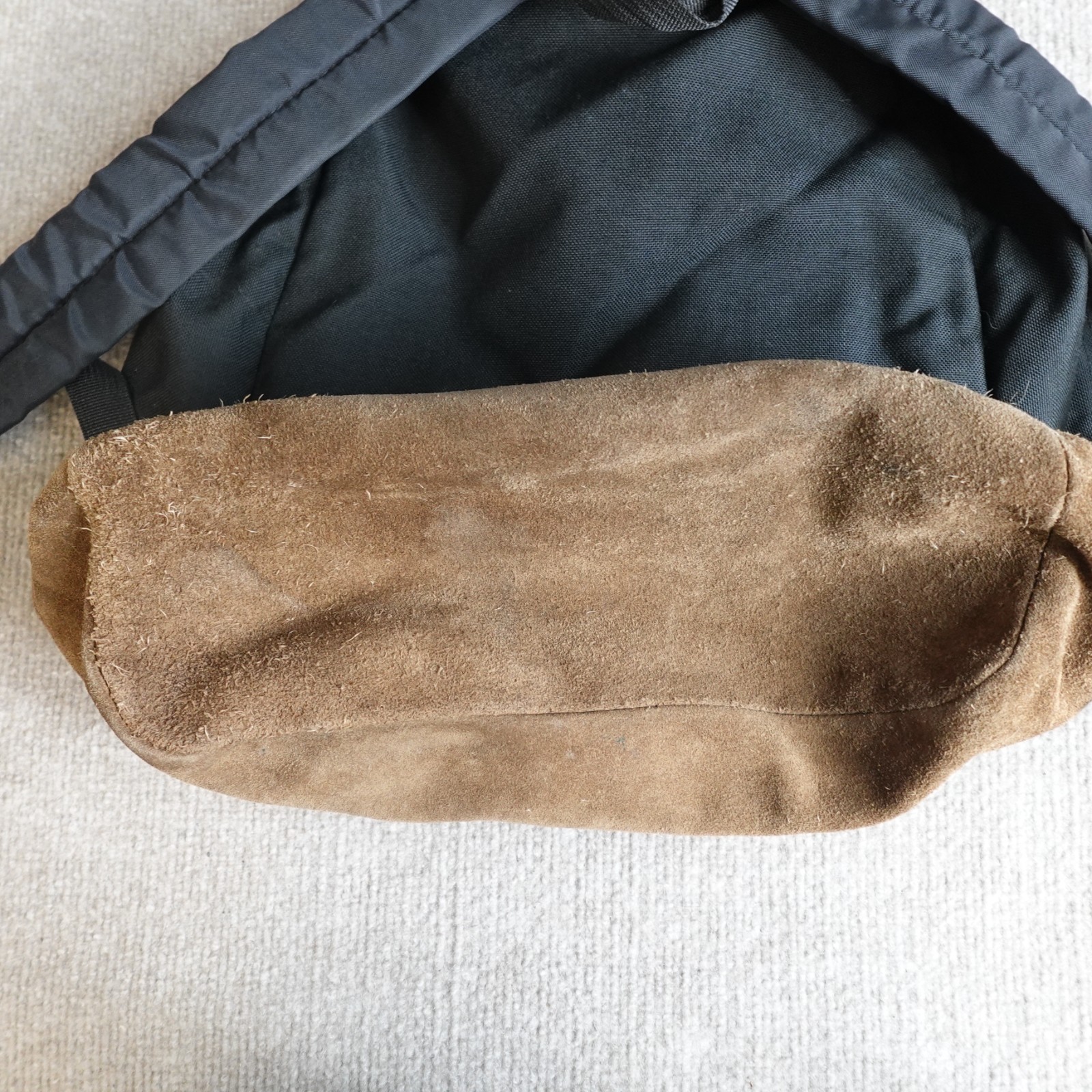 Vintage Jansport Backpack Black Solid Suede Bottom 3