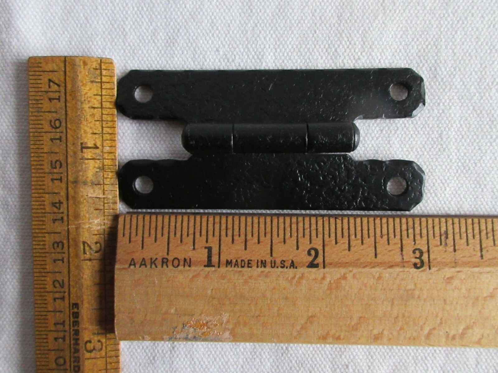 Vtg flush H hinge hammered black 3” with 2 1/2” center hole NOS door cabinet gallery