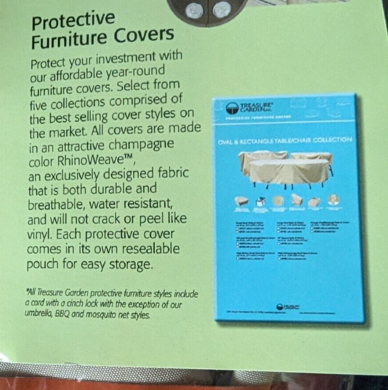 Treasure Garden Square and Rectangle Chat & Fire Pit Protective Cover CP917 gallery