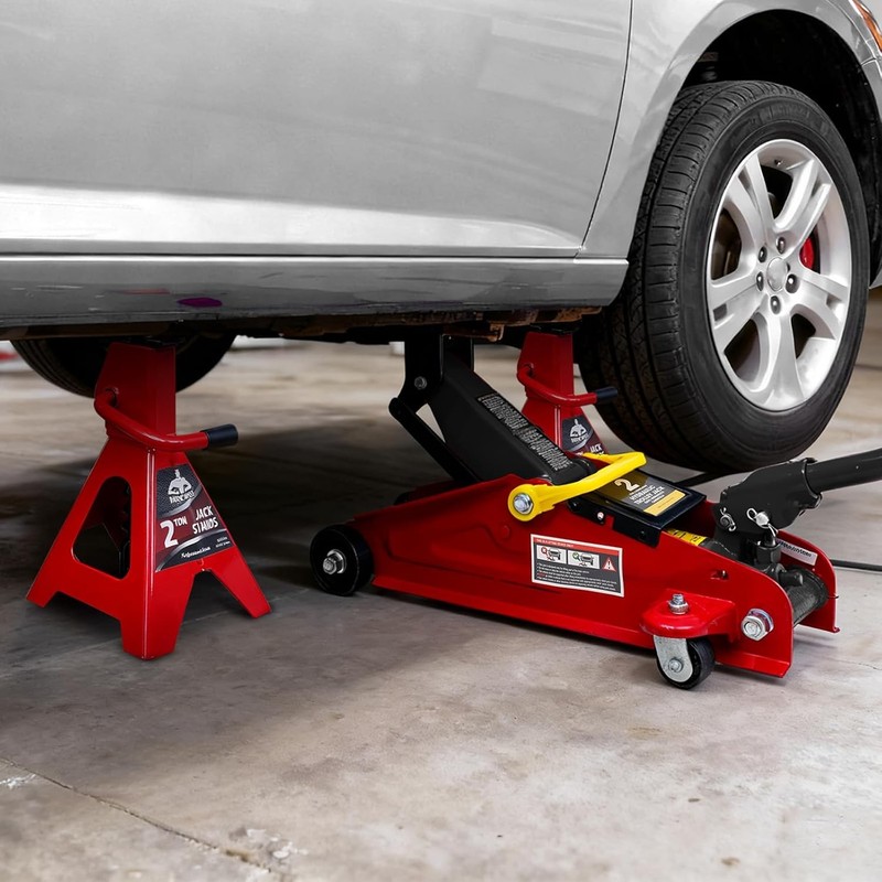 2T Hydraulic Floor Jack Combo W/ Two Jack Stands 4000 lbs Capacity Trolley gallery