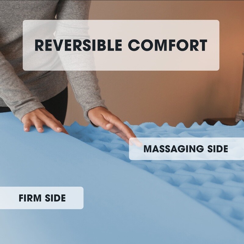 Reversible 7-Zone Memory Foam Mattress Topper Hypoallergenic King Size New gallery