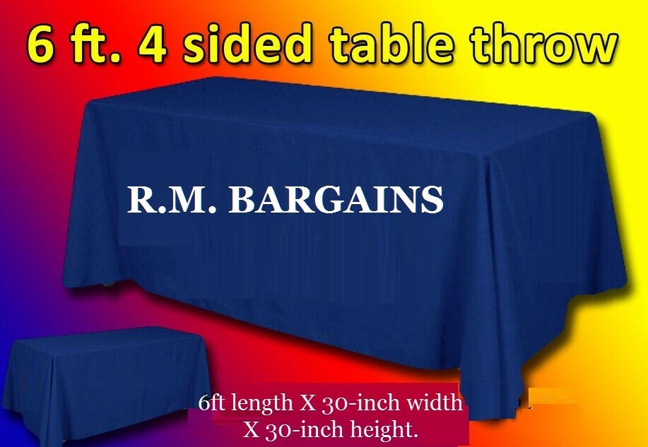 TABLECLOTH NAVY BLUE 6 feet' 4-SIDED THROW STYLE gallery