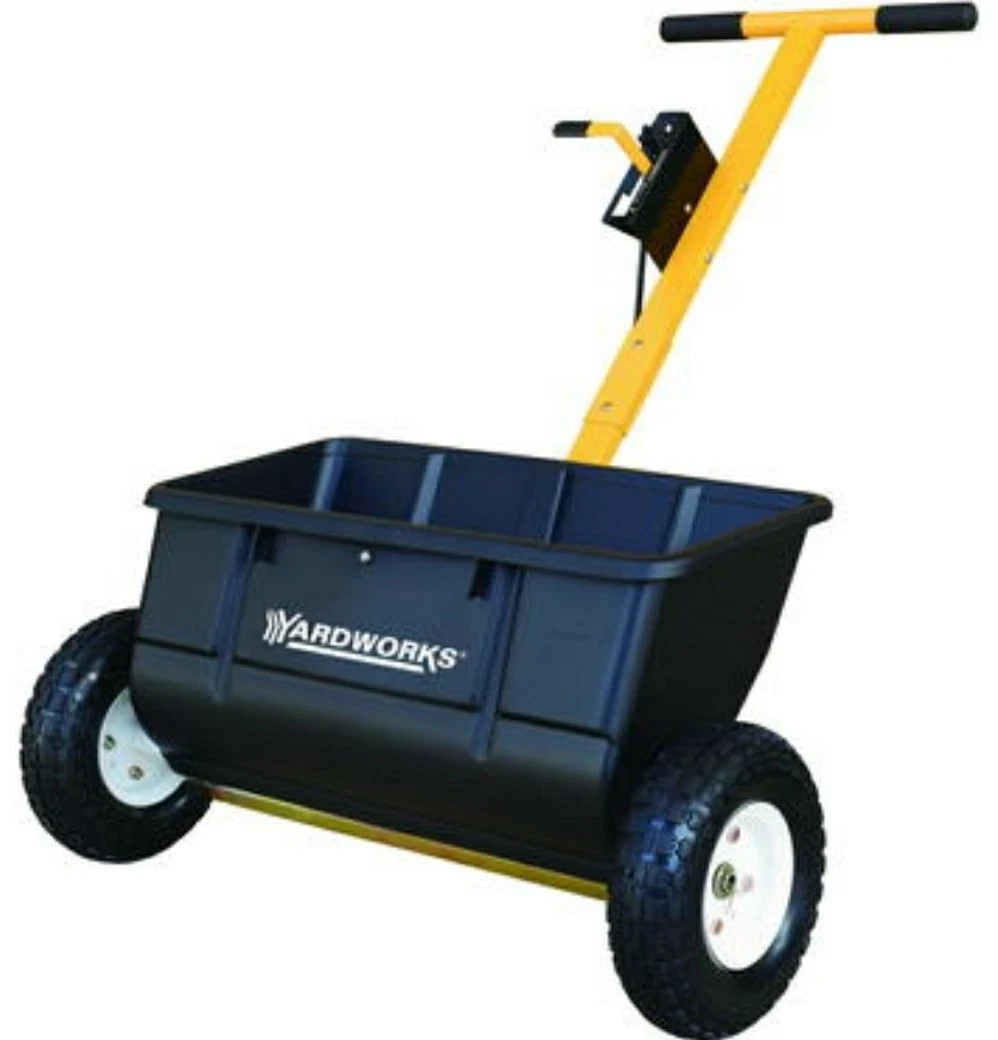 All Season 75LB Large Push Drop Spreader Hopper Fertilizer Grass Seed Ice Melt gallery