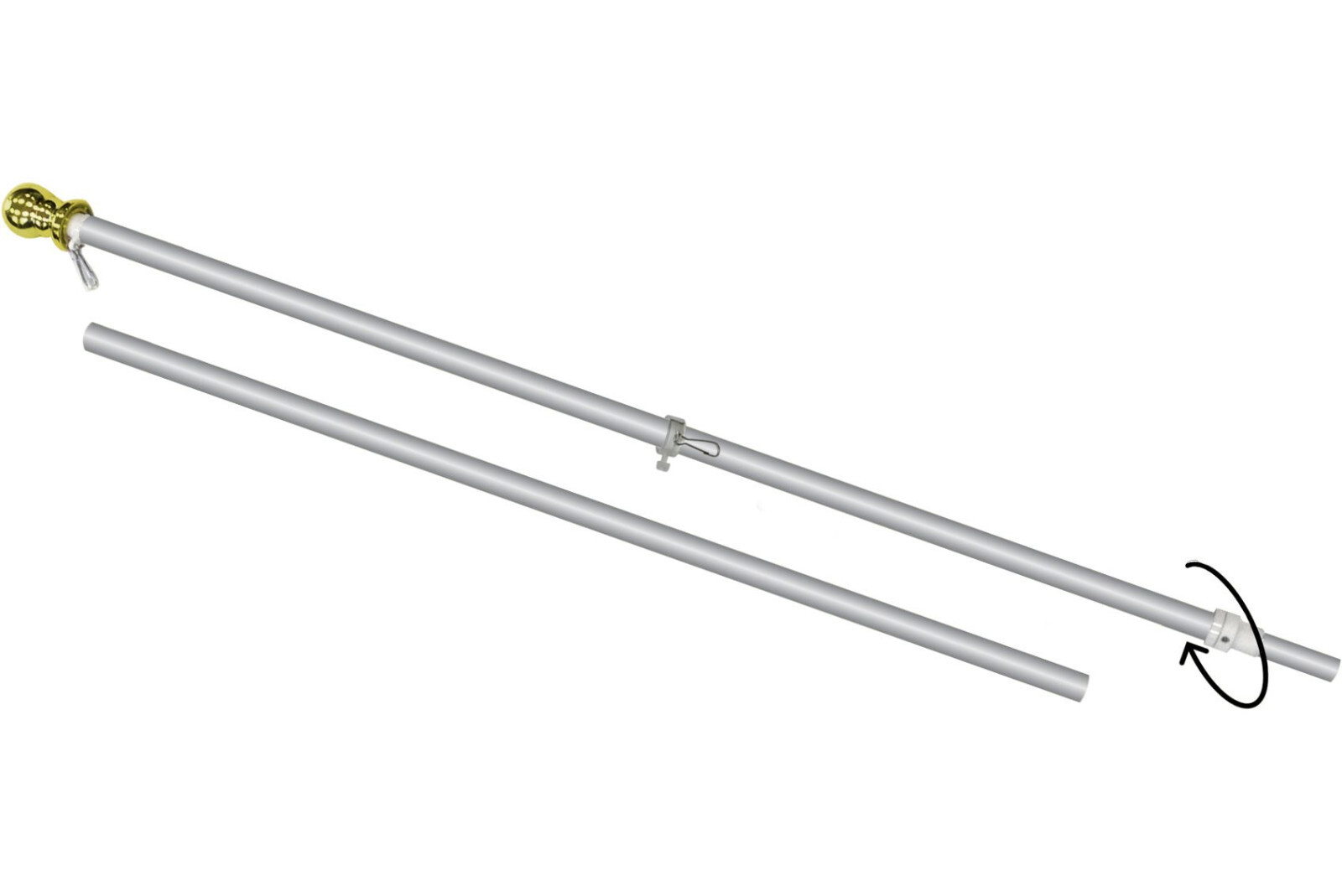 6FT Flag Pole Kit Heavy Duty Bracket Or Metal Pole (POLE ONLY) gallery